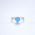 Fashion Heart 925 Sterling Silver Opal Rings